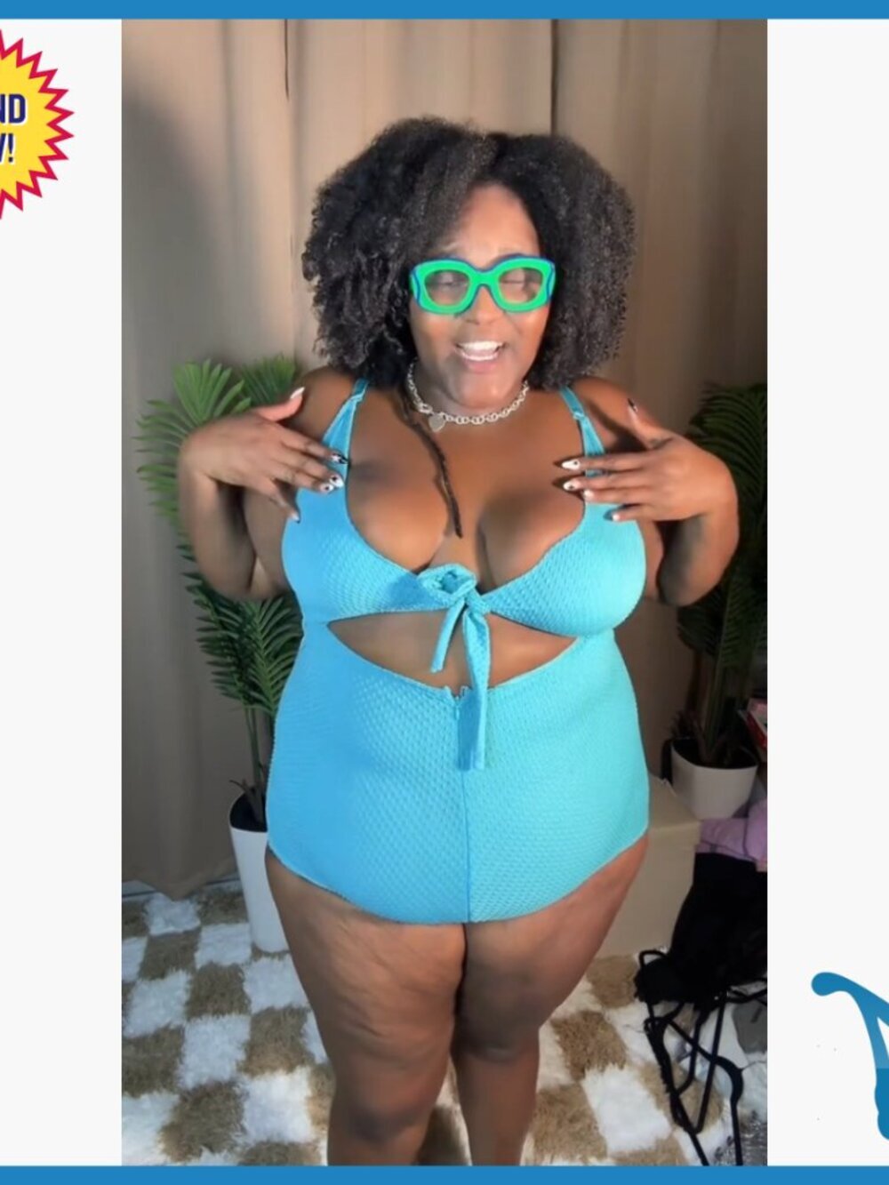 Tummy Control One Piece Swimsuit Push Up Cutout Tie Front Slimming - Picture 7 of 7